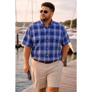 Polo Ralph Lauren Men Classic Americana Plaid Oxford Shirt Sz 6XL Coastal Preppy